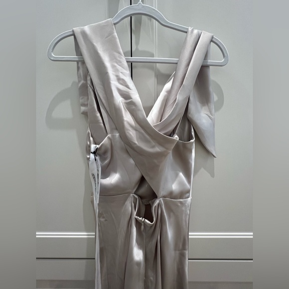 Dynamite Satin Cowl Neck Slip Dress in Polished Pearl - Picture 4 of 6